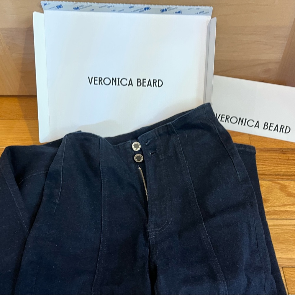 Veronica Beard Beverly Seamed Skinny-Flare Jean indigo rinse NWT